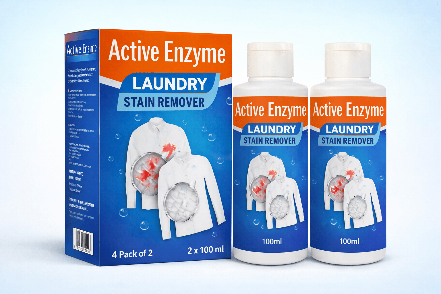 Active Enzyme Laundry Stain Remover 100 ml (Pack of 2) - Havenkart