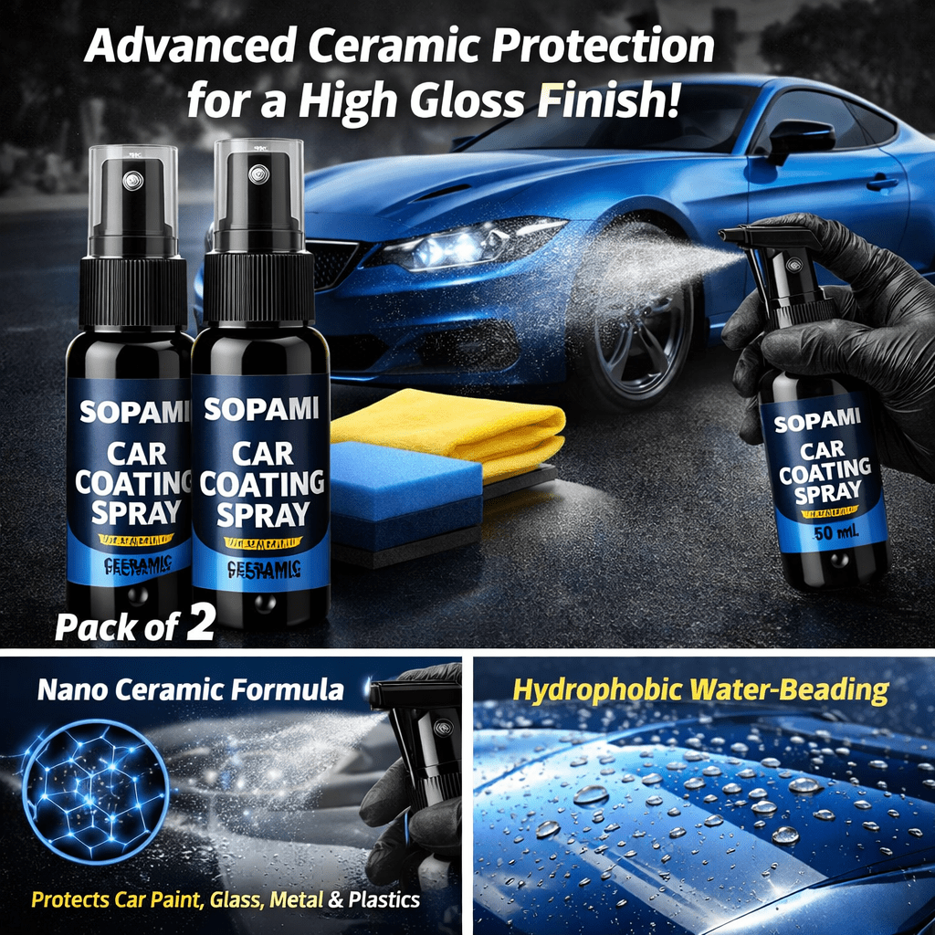 Sopami Car Coating Spray 50ml - Auto Shine & Protection (Pack of 2) - Havenkart